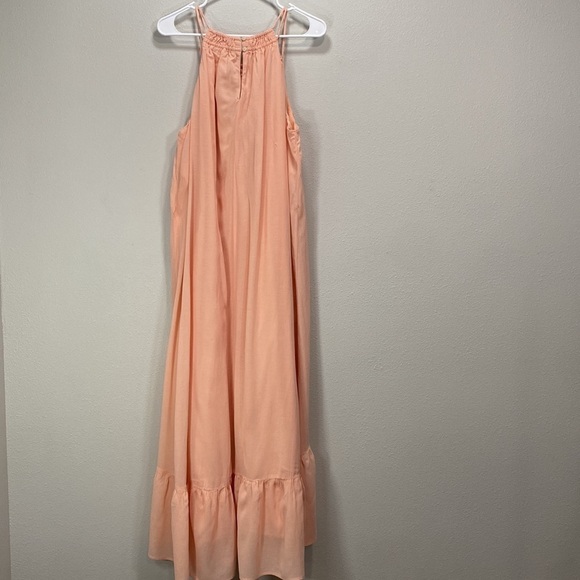 Loft Flounce Halter Midi Dress Large peach costal sunset - Picture 6 of 12